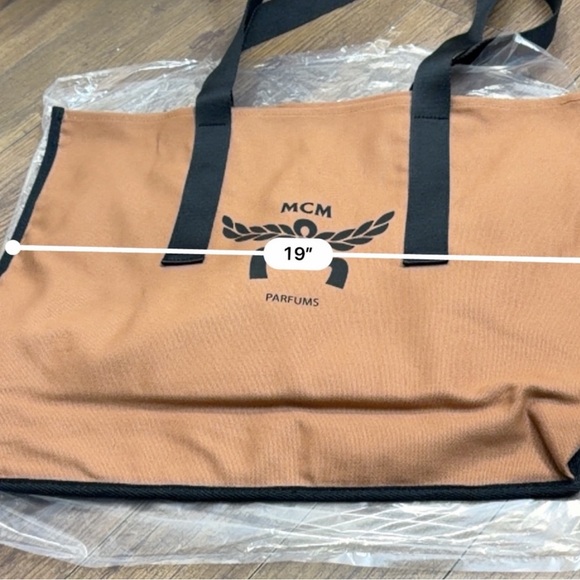 MCM Tan and Black Logo Tote - Picture 7 of 12